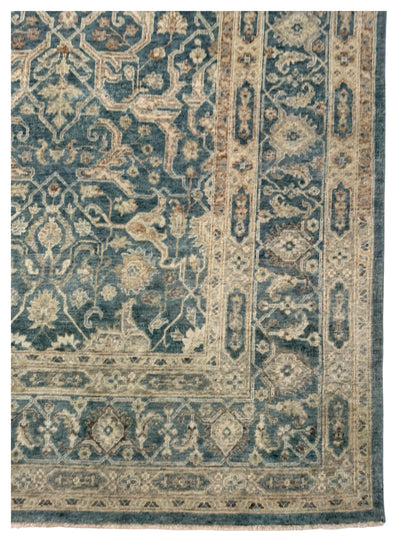 Artisan Crown Turquoise Blue Transitional Knotted Rug