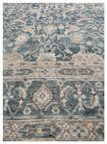 Artisan Crown Turquoise Blue Transitional Knotted Rug