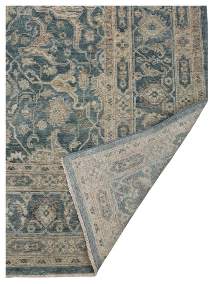 Artisan Crown Turquoise Blue Transitional Knotted Rug