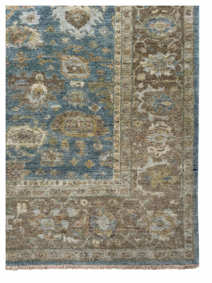 Artisan Crown Steel Blue Brown Transitional Knotted Rug