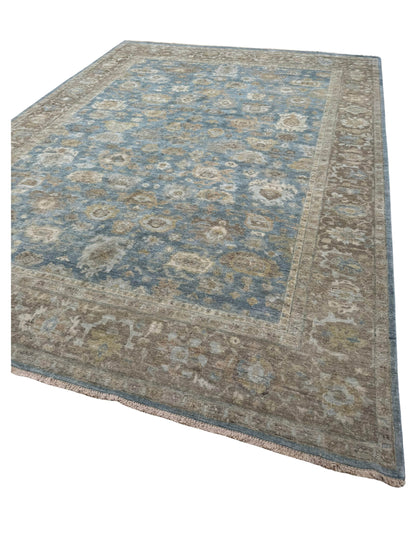 Artisan Crown Steel Blue Brown Transitional Knotted Rug