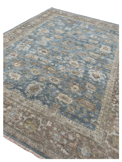 Artisan Crown Steel Blue Brown Transitional Knotted Rug