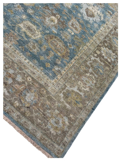 Artisan Crown Steel Blue Brown Transitional Knotted Rug
