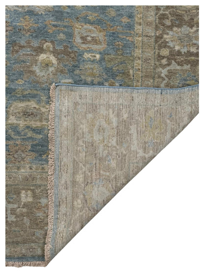 Artisan Crown Steel Blue Brown Transitional Knotted Rug
