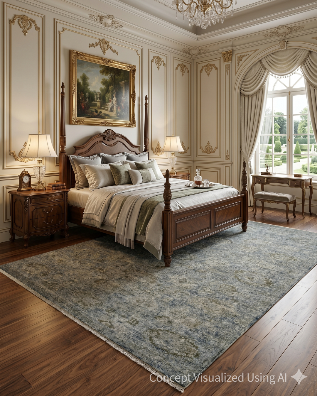 Artisan Crown  Nickel  Transitional Rug for Bedroom