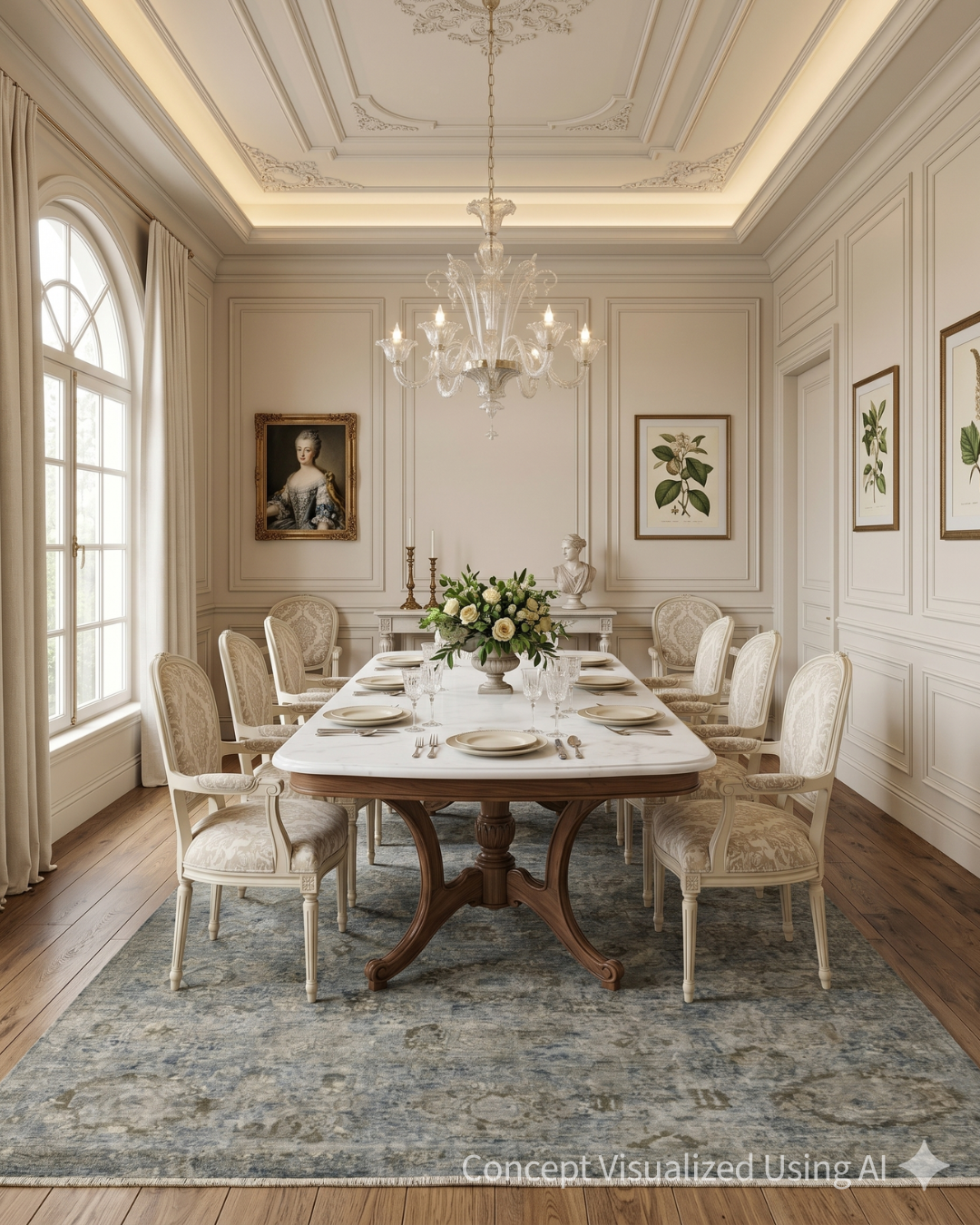 Artisan Crown  Nickel  Transitional Rug for Diningroom