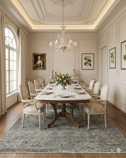 Artisan Crown  Nickel  Transitional Rug for Diningroom