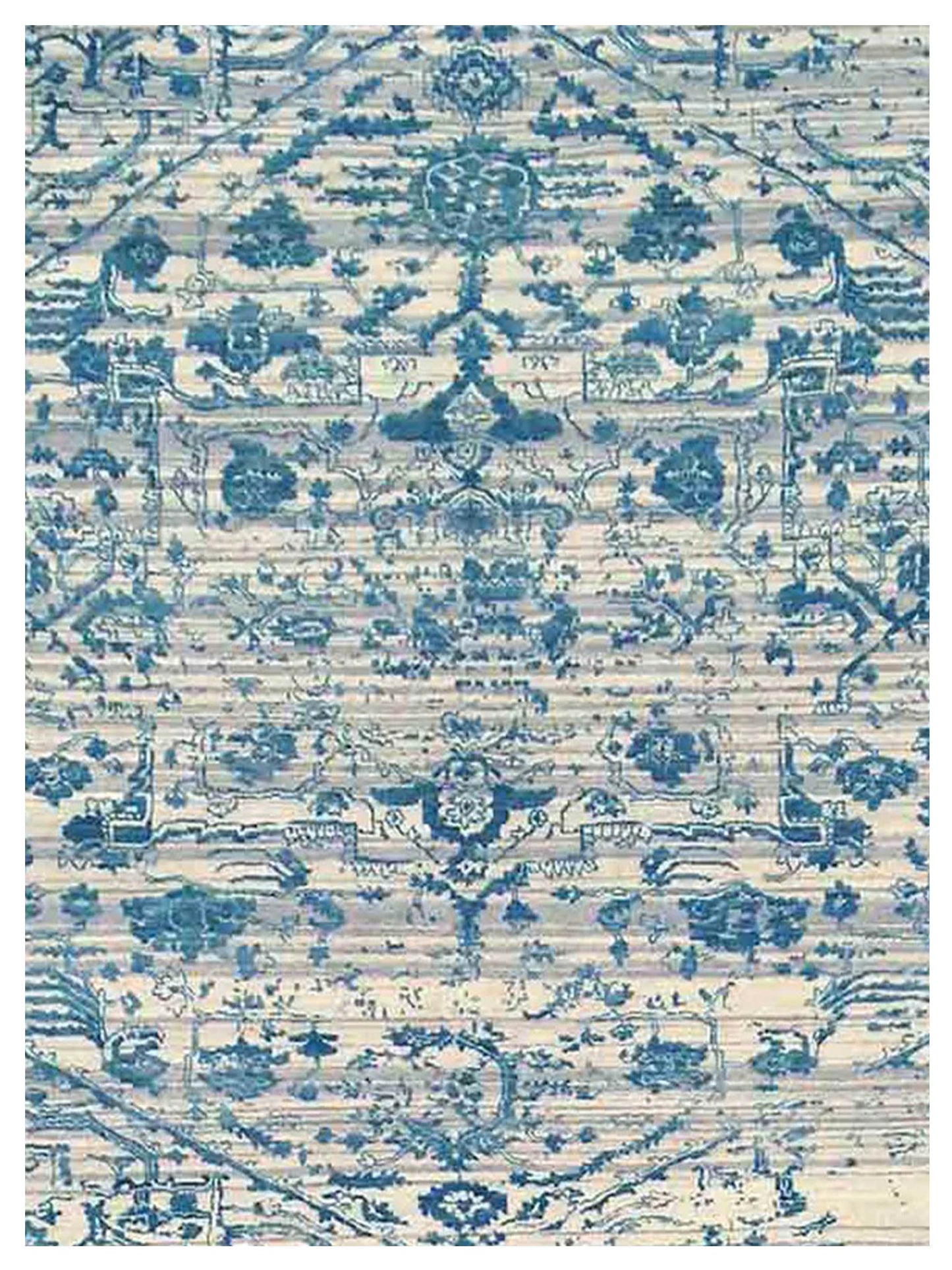 Limited DALBY DA-722 Ivory Blue  Transitional Knotted Rug
