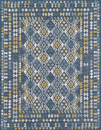 KAS Dahlia 1402 Blue Indoor/Outdoor Rug - Rugs - KAS - Atlanta Designer Rugs