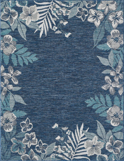 KAS Dahlia 1404 Ivory/Blue Indoor/Outdoor Rug - Rugs - KAS - Atlanta Designer Rugs
