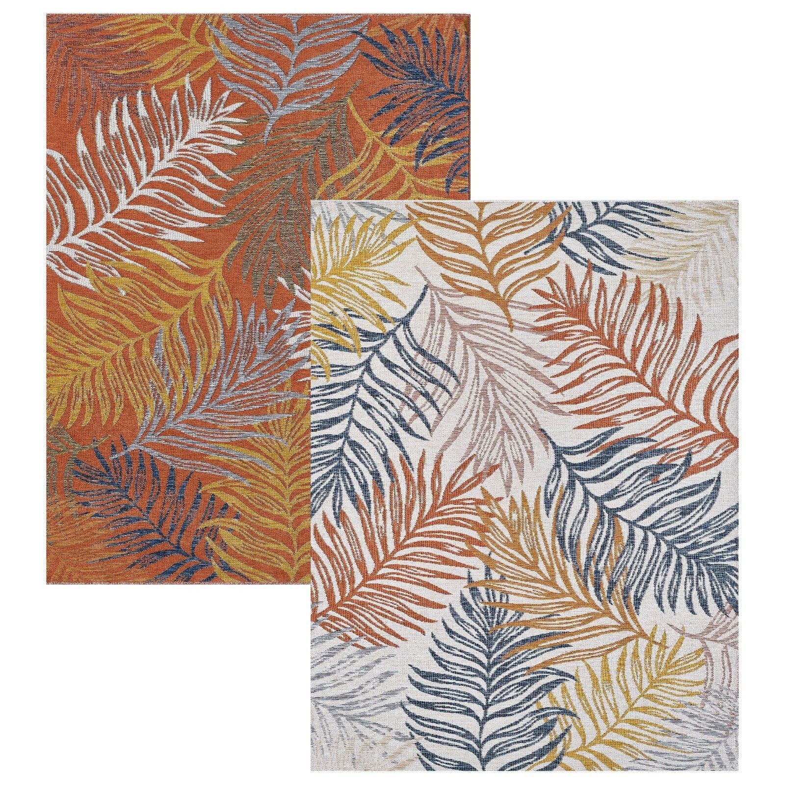 KAS Dahlia 1405 Blue/Rust Indoor/Outdoor Rug - Rugs - KAS - Atlanta Designer Rugs