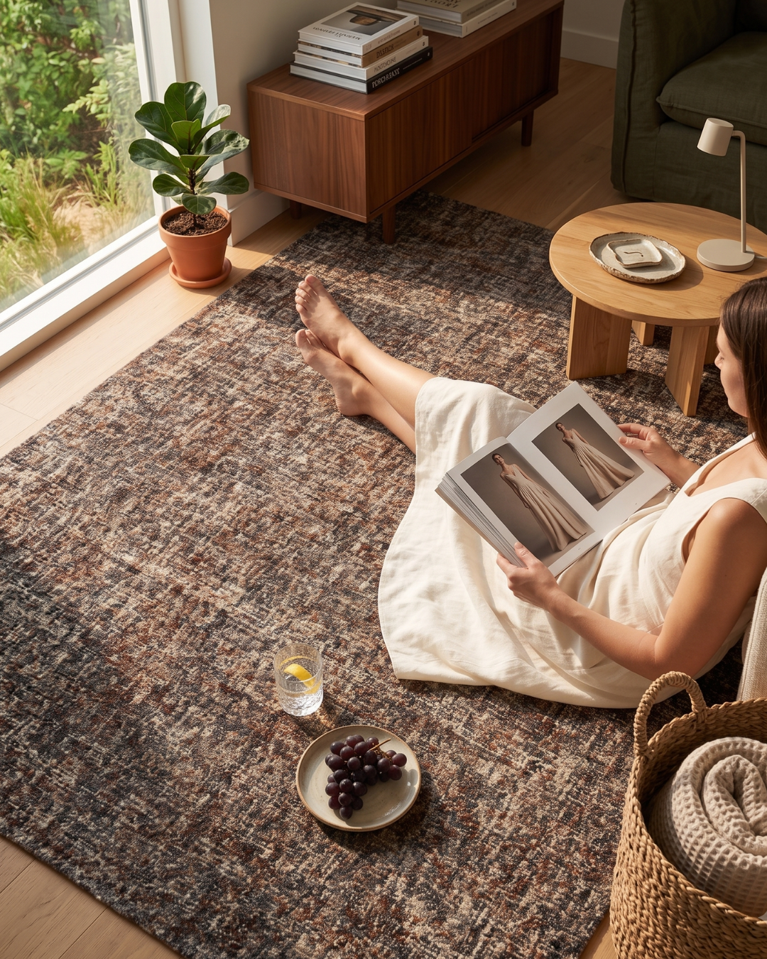 Dalyn Rugs Calisa CS5 Kaleidoscope Style: Kaleidoscope rug by Dalyn Rugs styled in a cozy contemporary space.