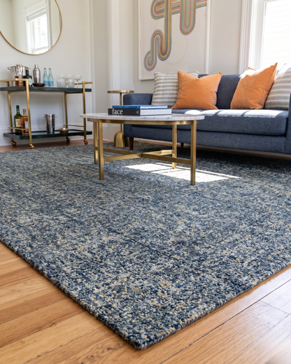 Dalyn Rugs Calisa CS5 Lakeview Corner: Blue area rug by Dalyn Rugs with soft abstract texture.