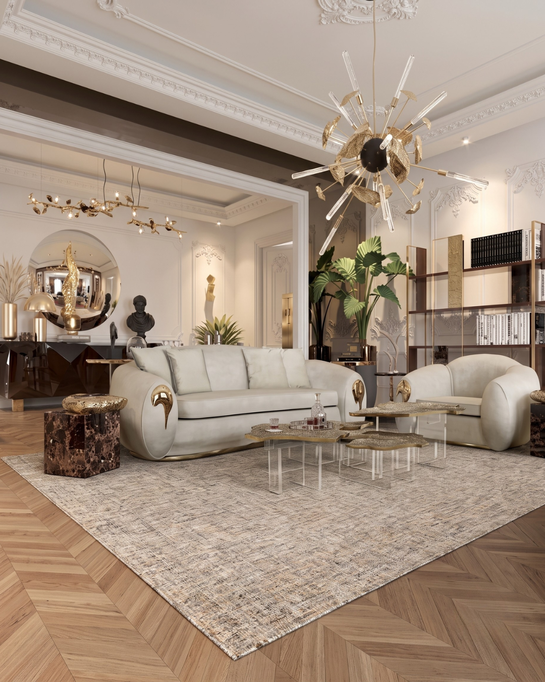 Dalyn Rugs Mateo ME1 Putty Living Room — Putty textured area rug in a sophisticated modern living room.