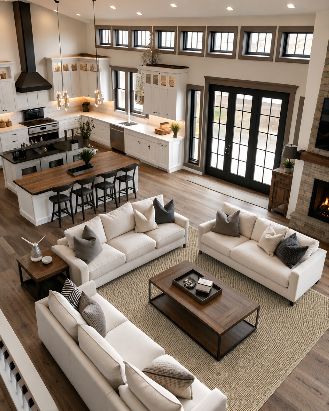 Dalyn Rugs Monaco Sisal MC300 Oatmeal Living Room — Oatmeal textured area rug in a large modern living room