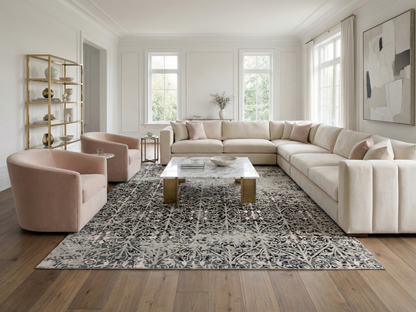 Artisan Mary  Grey  Contemporary Knotted Rug