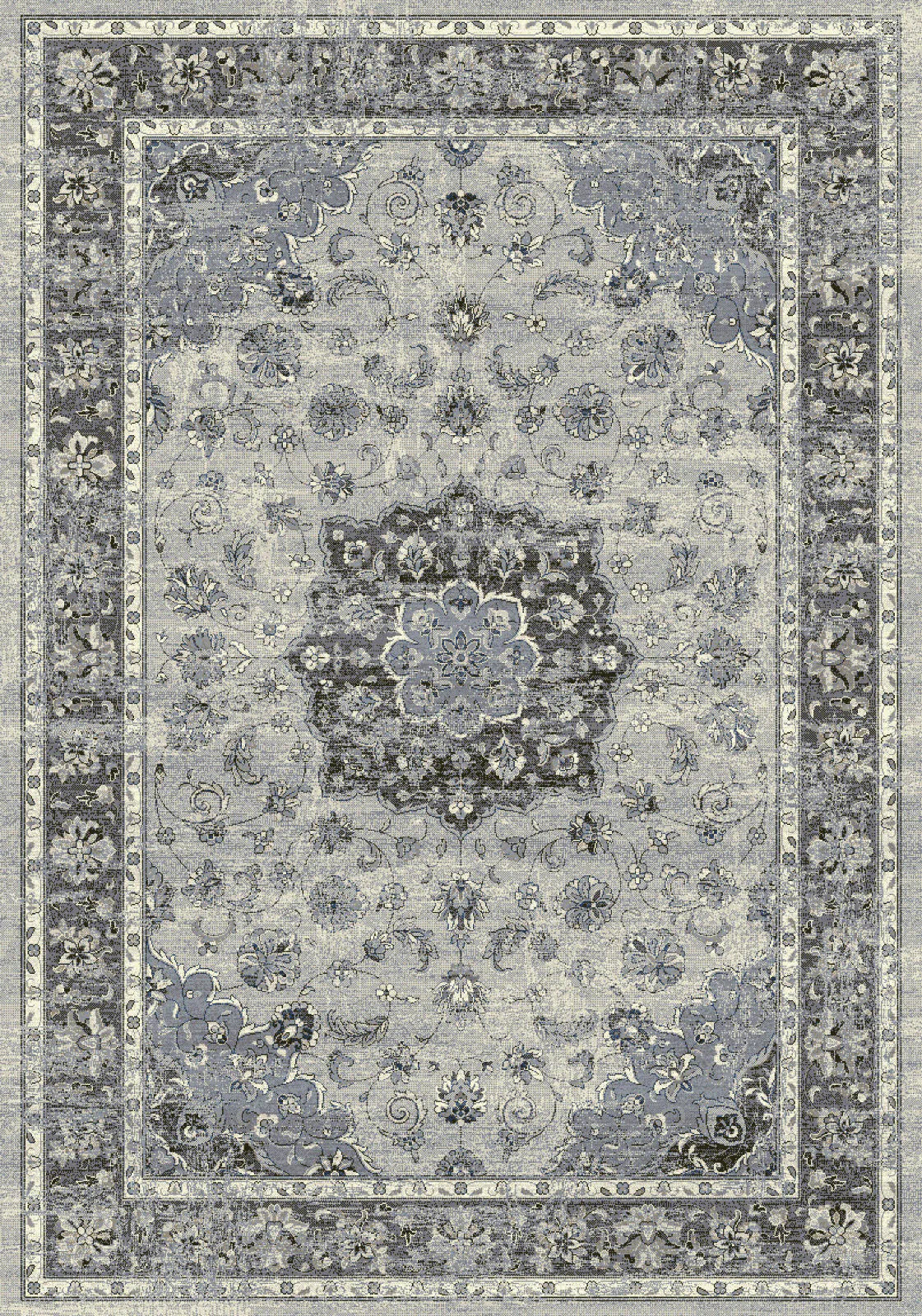 Dynamic Rugs Ancient Garden 57559 Silver Grey Traditional Machine-Made Rug