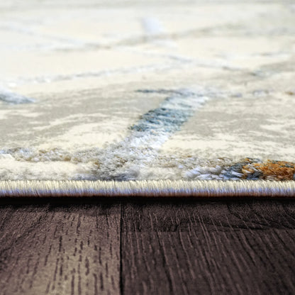 Dynamic Rugs Gold 1354 Cream Silver Gold Modern Machine-Made Rug