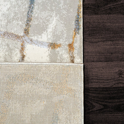 Dynamic Rugs Gold 1354 Cream Silver Gold Modern Machine-Made Rug