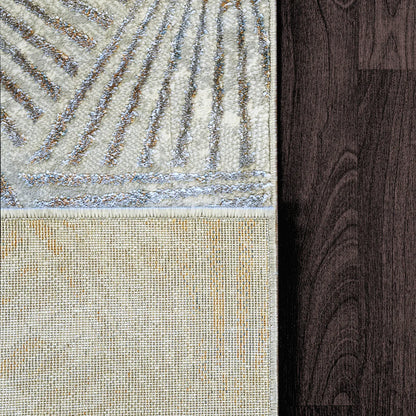 Dynamic Rugs Gold 1355 Cream Silver Gold Modern Machine-Made Rug