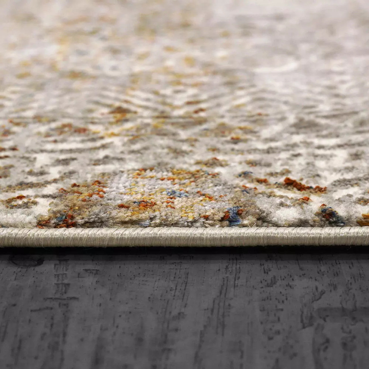 Dynamic Rugs Gold 1361 Grey Ivory Navy Modern Machine-Made Rug