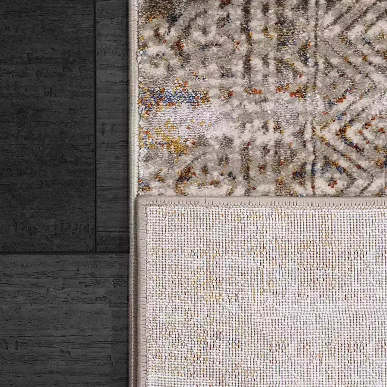 Dynamic Rugs Gold 1361 Grey Ivory Navy Modern Machine-Made Rug