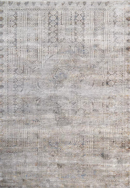 Dynamic Rugs Gold 1361 Grey Ivory Navy Modern Machine-Made Rug