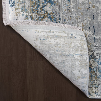 Dynamic Rugs Ruby 2161 Grey Blue Transitional Machine-Made Rug