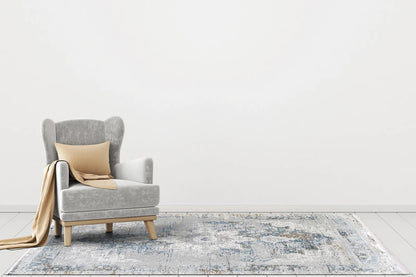 Dynamic Rugs Ruby 2161 Grey Blue Transitional Machine-Made Rug