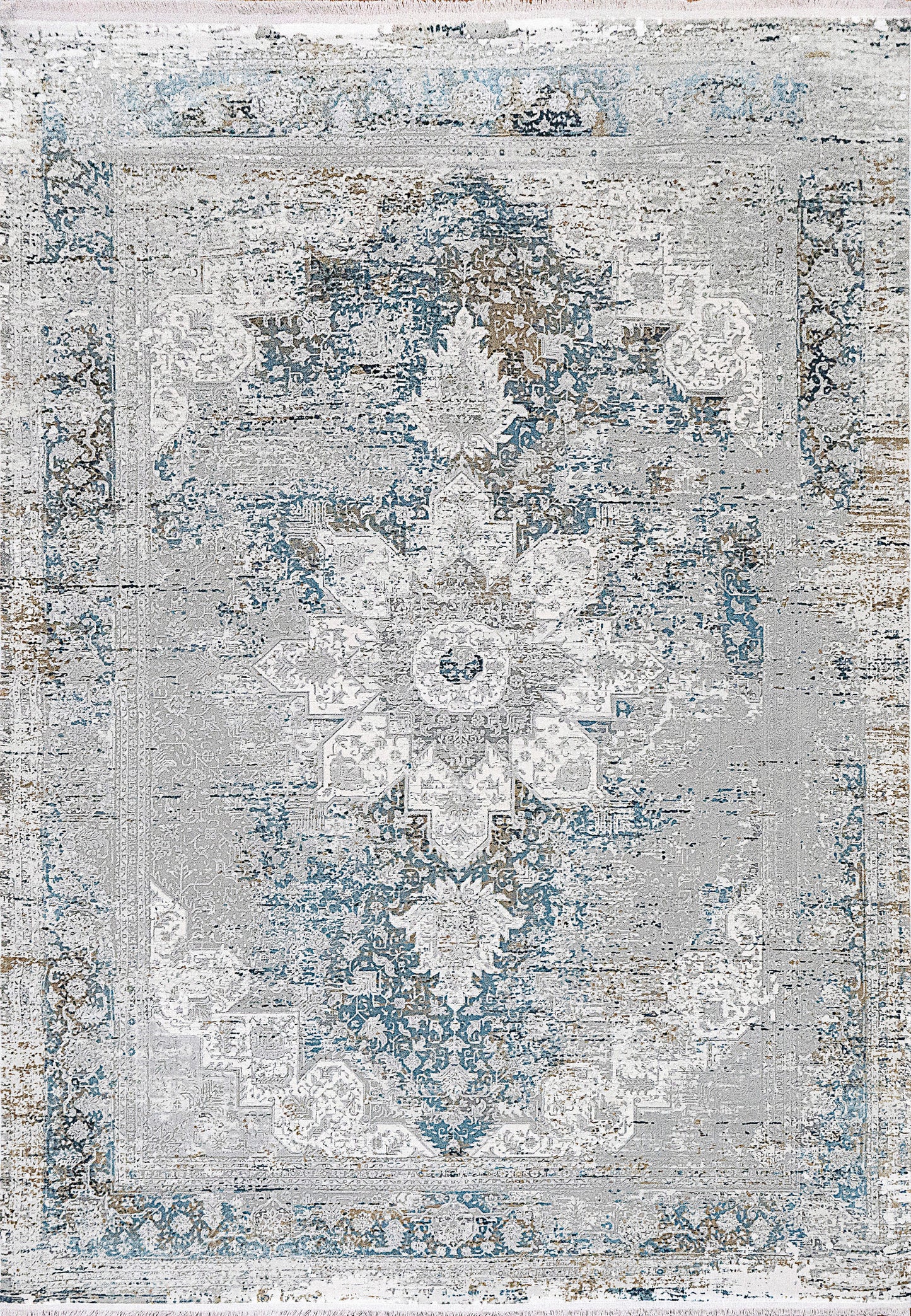 Dynamic Rugs Ruby 2161 Grey Blue Transitional Machine-Made Rug