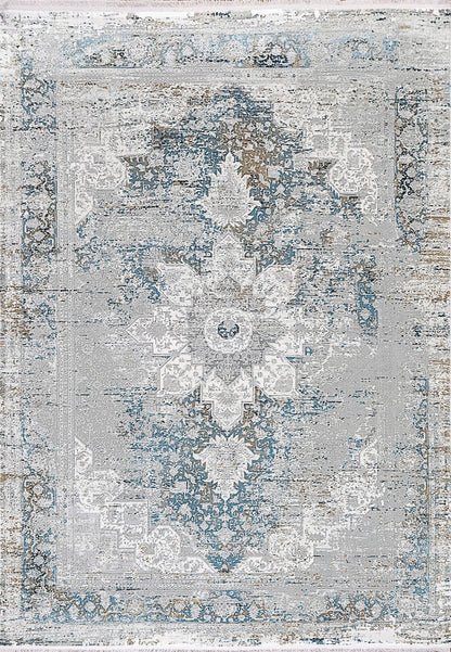 Dynamic Rugs Ruby 2161 Grey Blue Transitional Machine-Made Rug