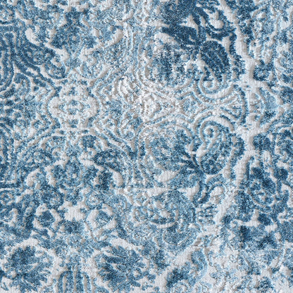 Dynamic Rugs Quartz 27040 Ivory Blue Traditional Machine-Made Rug