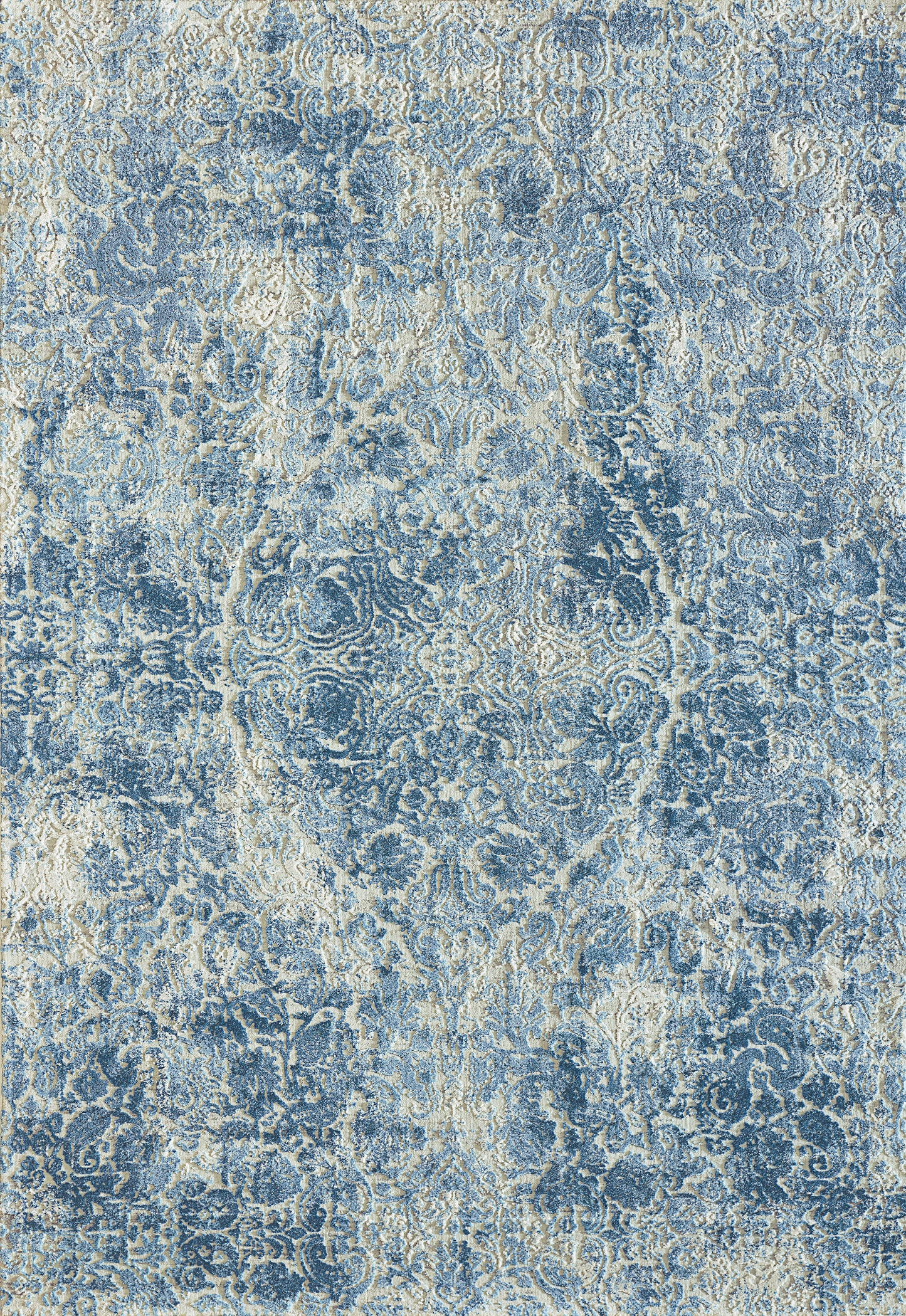 Dynamic Rugs Quartz 27040 Ivory Blue Traditional Machine-Made Rug