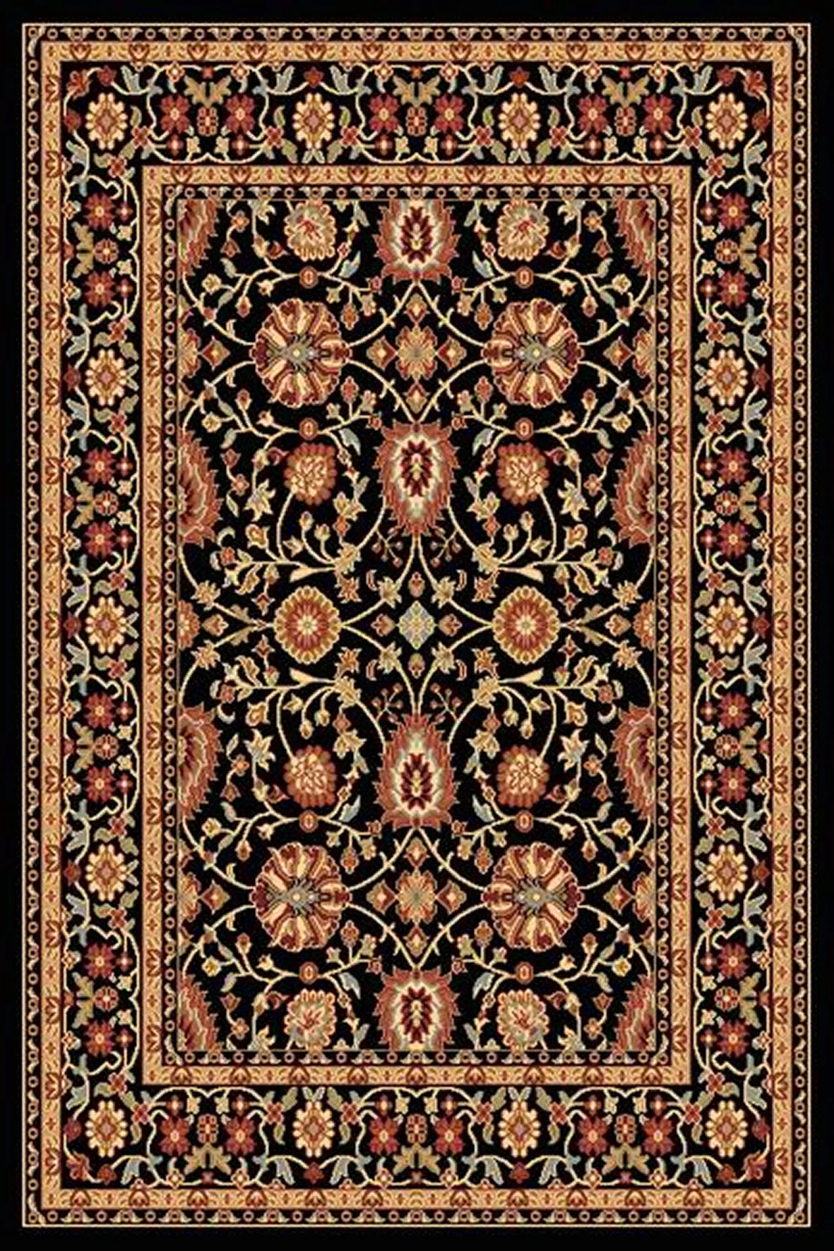 Dynamic Rugs Yazd 2803 Black Traditional Machine-Made Rug