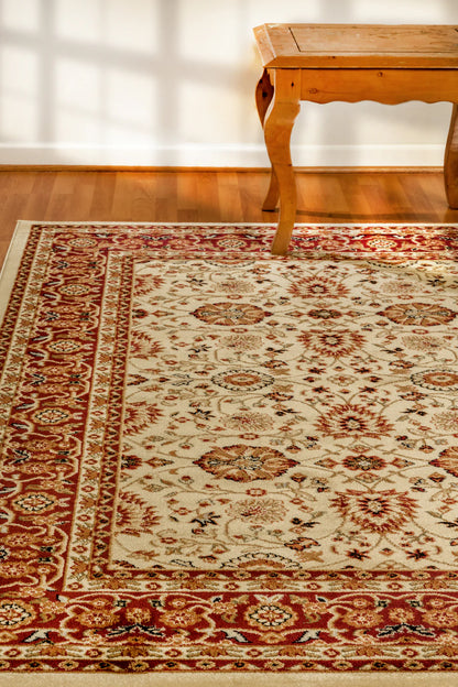 Dynamic Rugs Yazd 2803 Cream Red Traditional Machine-Made Rug