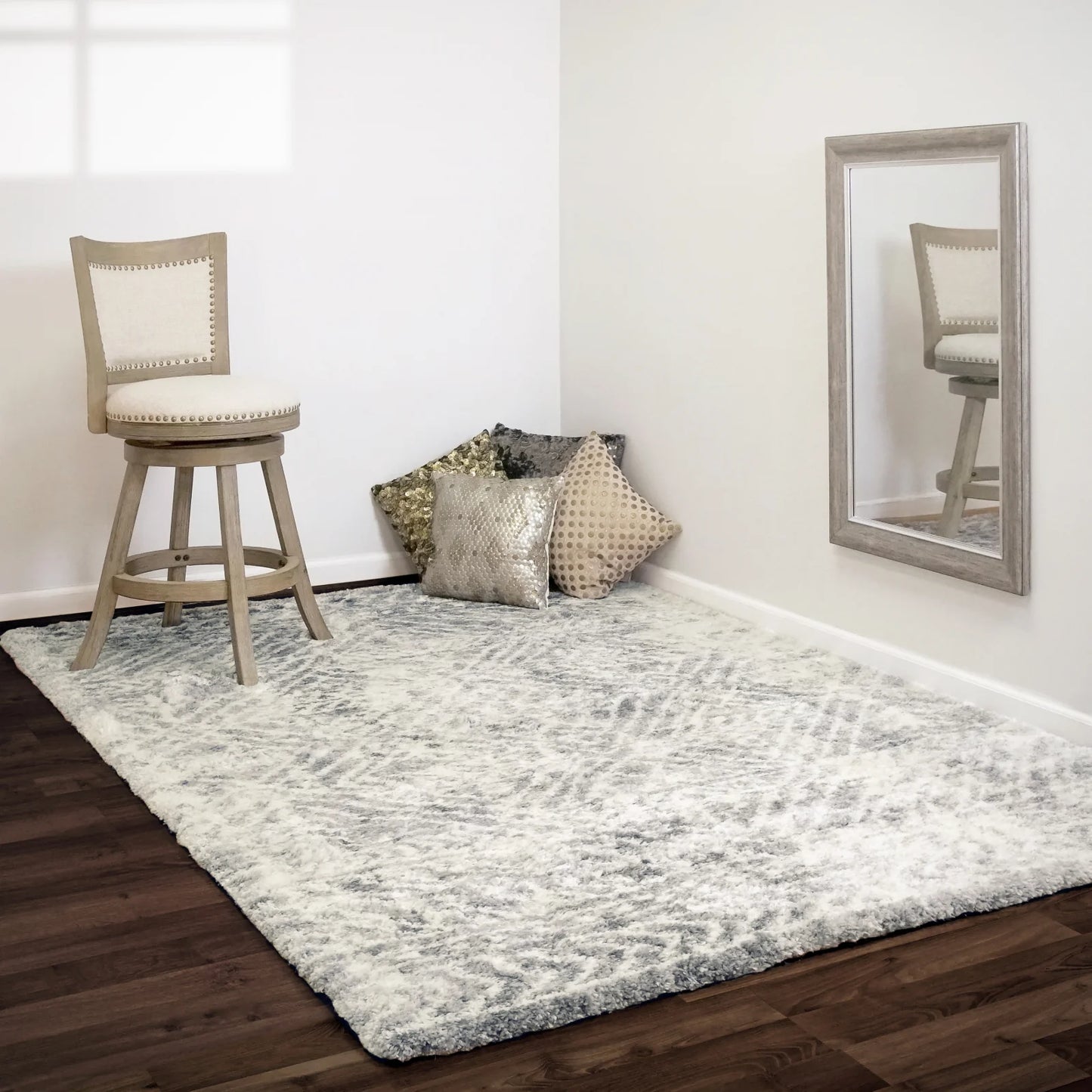 Dynamic Rugs Reverie 3545 Cream Grey Contemporary Machine-Made Rug