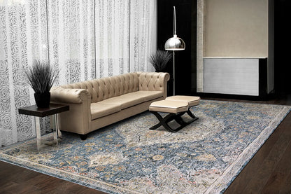 Dynamic Rugs Savoy 3576 Denim Multi   Transitional Machine-Made Rug