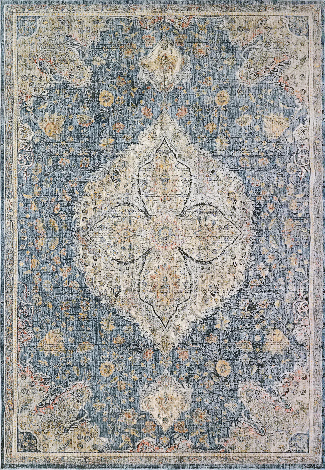 Dynamic Rugs Savoy 3576 Denim Multi   Transitional Machine-Made Rug