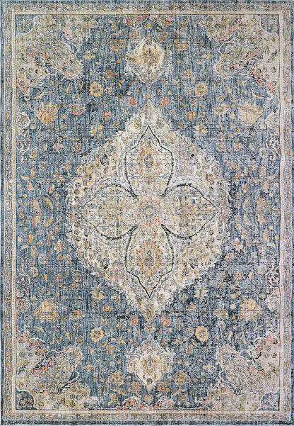 Dynamic Rugs Savoy 3576 Denim Multi   Transitional Machine-Made Rug