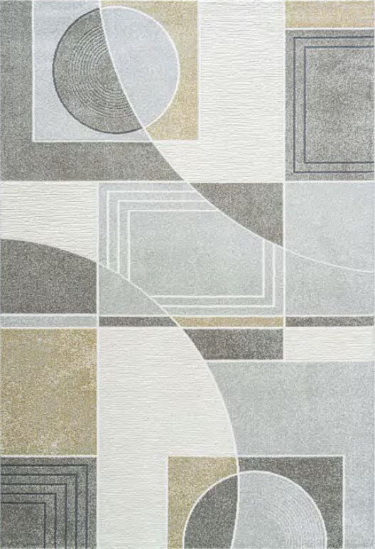 Dynamic Rugs Polaris 46012 Ivory Grey Gold Modern Machine-Made Rug