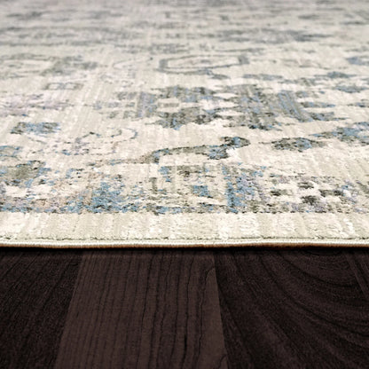 Dynamic Rugs Refine 4634 Cream Grey Blue Contemporary Machine-Made Rug