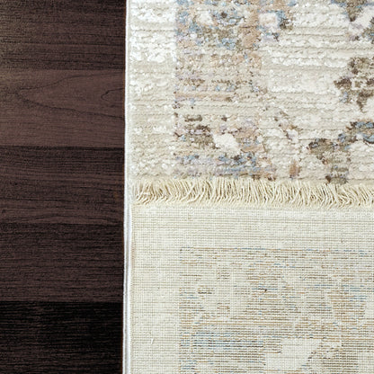 Dynamic Rugs Refine 4634 Cream Grey Blue Contemporary Machine-Made Rug