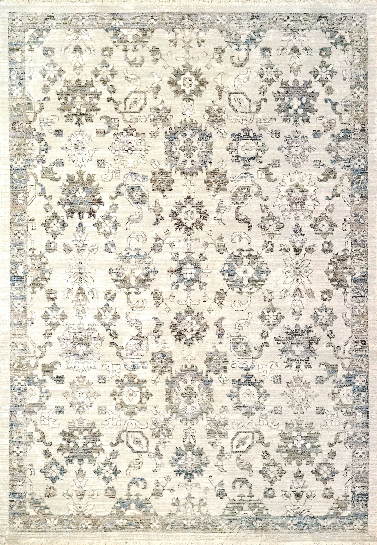 Dynamic Rugs Refine 4634 Cream Grey Blue Contemporary Machine-Made Rug