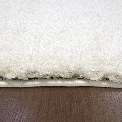 Dynamic Rugs Silky Shag 5900 Ivory Solid Machine-Made Rug