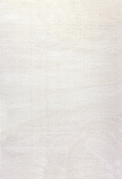 Dynamic Rugs Silky Shag 5900 Ivory Solid Machine-Made Rug
