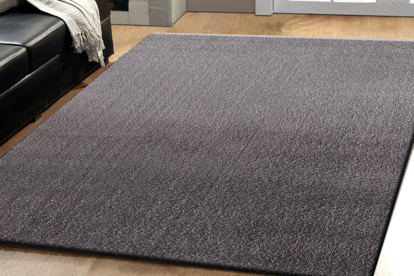 Dynamic Rugs Silky Shag 5900 Silver Solid Machine-Made Rug