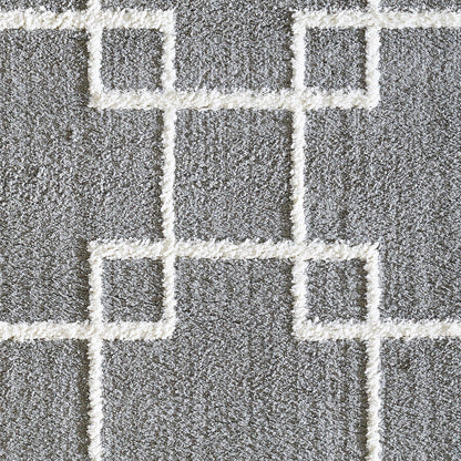 Dynamic Rugs Silky Shag 5901 Silver Contemporary Machine-Made Rug