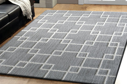 Dynamic Rugs Silky Shag 5901 Silver Contemporary Machine-Made Rug