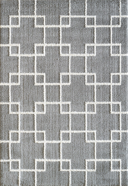 Dynamic Rugs Silky Shag 5901 Silver Contemporary Machine-Made Rug