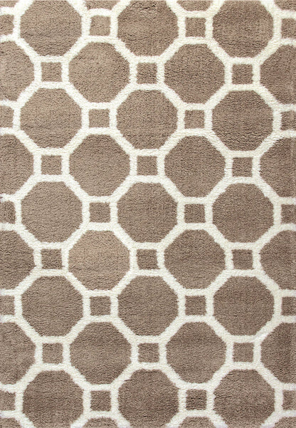 Dynamic Rugs Silky Shag 5903 Beige Contemporary Machine-Made Rug